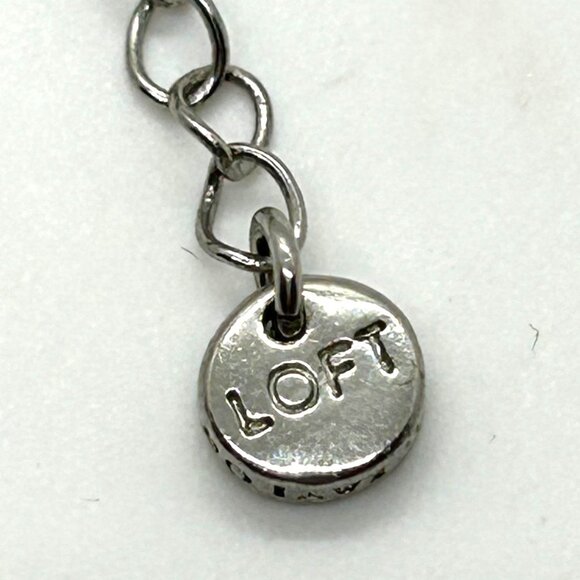 Ann Taylor Loft Bibbed Necklace Statement Glass, Faux Pearl & Beads Silver-tone - Picture 10 of 10